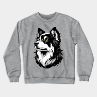 Stunning and Cool Bohemian Shepherd Monochrome and Gold Portrait for Father's Day Crewneck Sweatshirt